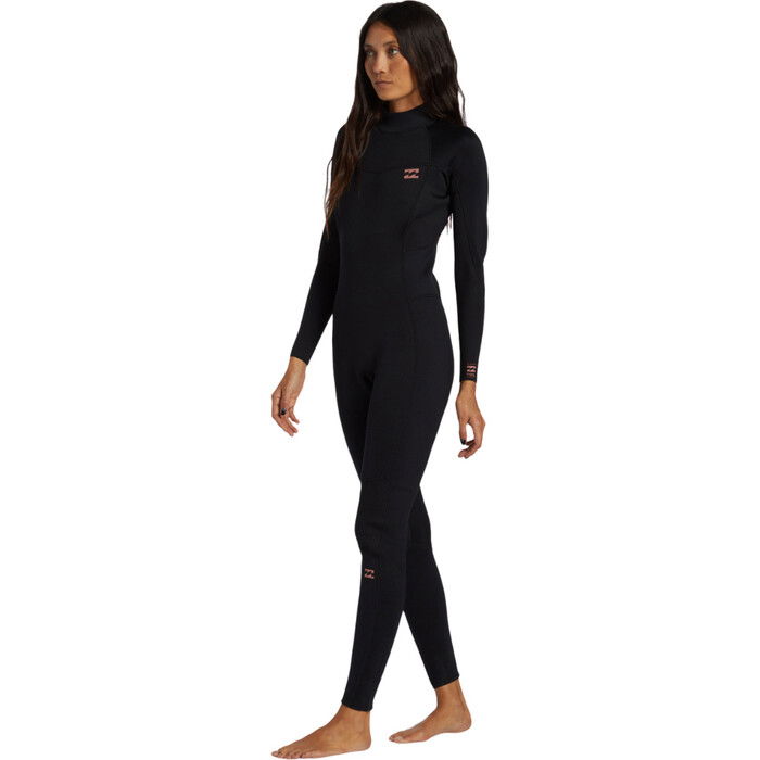 2024 Billabong Mujer Foil 5/4mm Back Zip Neopreno ABJW100186 - Black